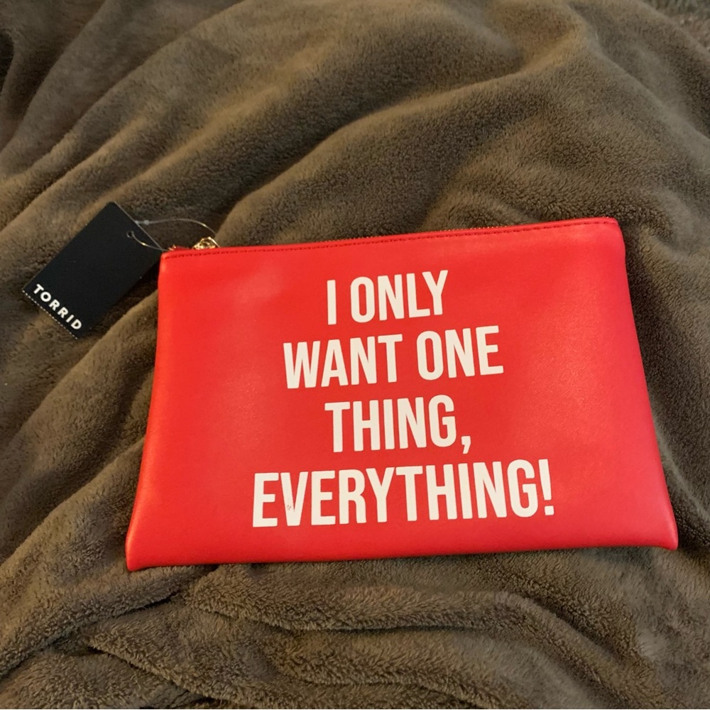 Torrid Red I Only Want One Thing, Everything! Zippered pocket bag